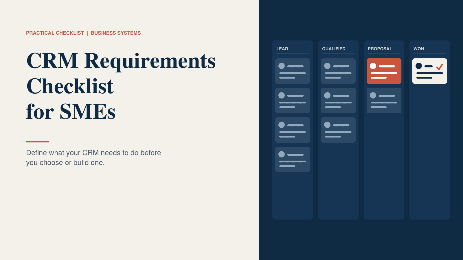 CRM Requirements Checklist for SMEs