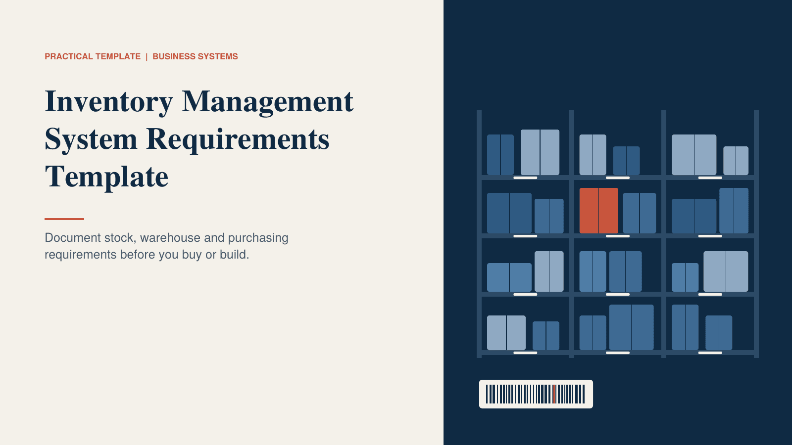Inventory Management System Requirements Template