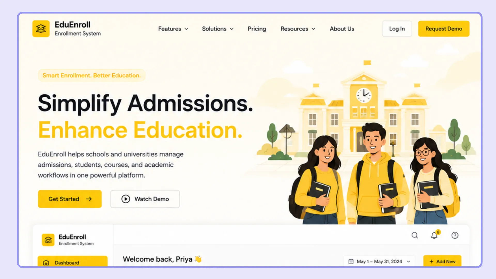 University Enrollment & Student Journey Platform